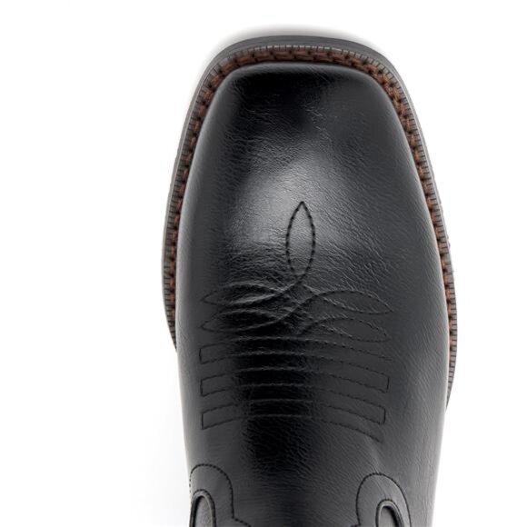 Cowboy Boots for Men Classic Embroidered Western Boots Slip Resistant Square - Picture 4 of 7